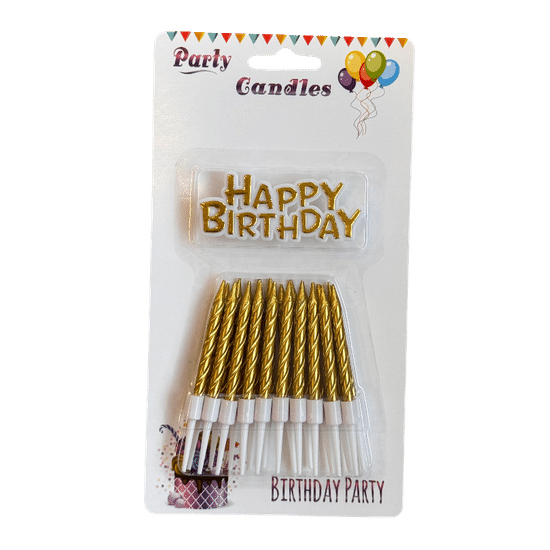 СВЕЧИ Happy Bd золотые