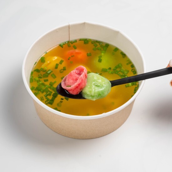 Пельмени цветные жареные/с бульоном