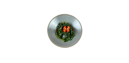 Шпинат в чесночном соусе