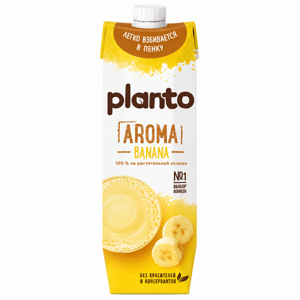 PLANTO Напиток "Banana" соево-банановый обогащенный кальцием ультрапастеризованный 1л