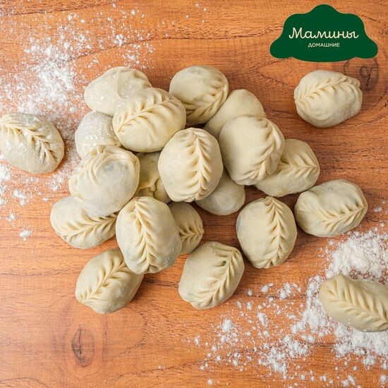 Манты с фаршем и тыквой