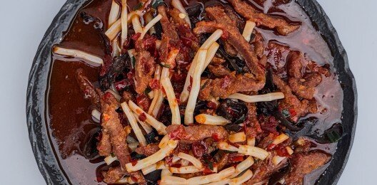 Телятина соломкой в пикантном соусе