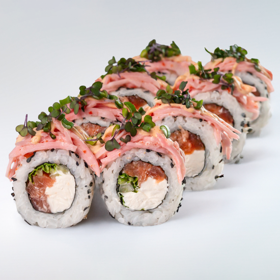 Ролл с лососем и крабом