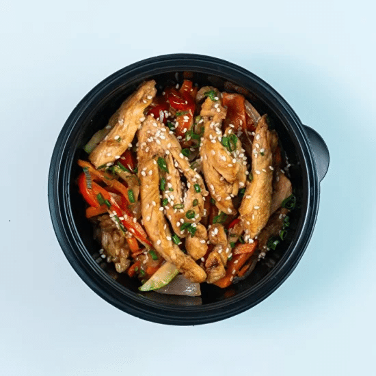 Вок с курицей (рис)