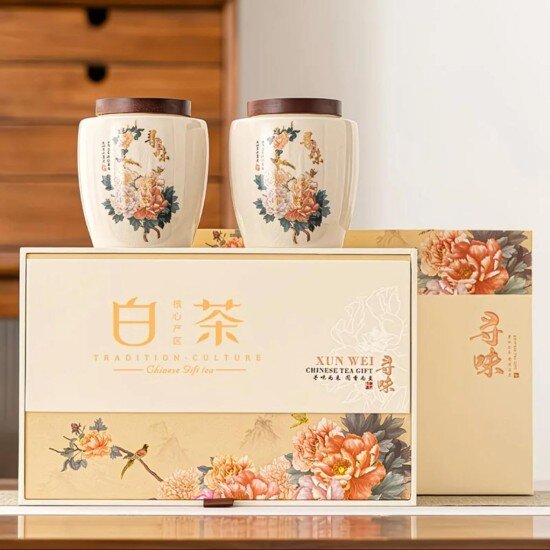 Набор керамических чайных банок 2 шт 800 мл (бежевый)