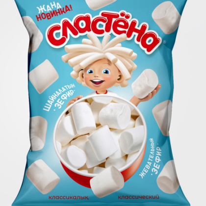 Зефир жевательный "Сластена" 150 г со вкусом ванили