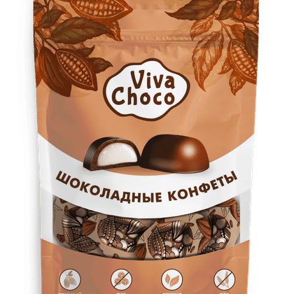 Конфеты шоколадные без содержания сахара "Viva Choco Duo" (ассорти) 65гр
