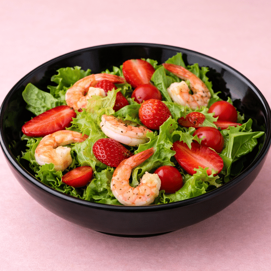 Зелёный салат с креветками