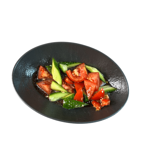 Огурцы и помидоры в чесночном соусе