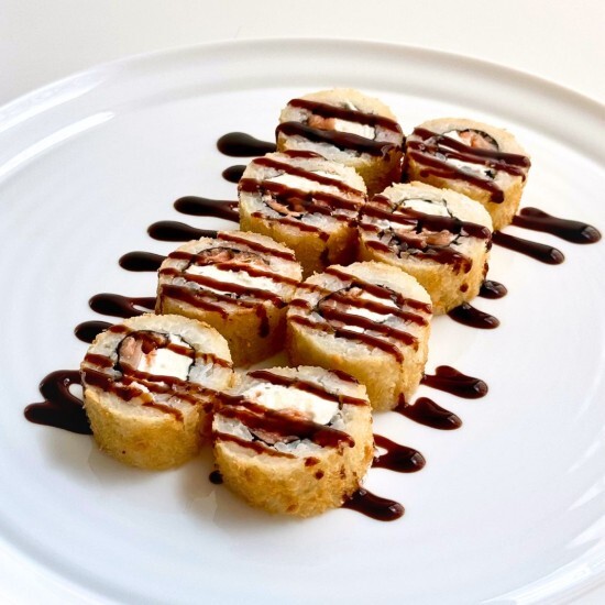 Лосось темпура с унаги соусом