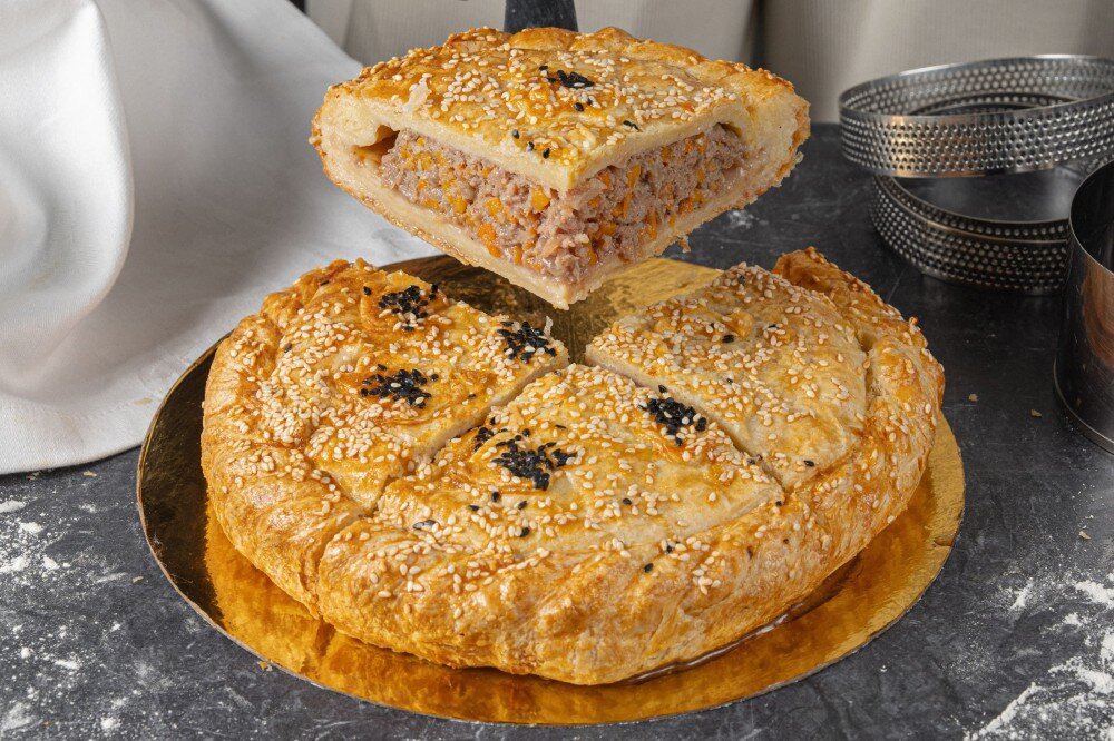 Пирог с говядиной и тыквой