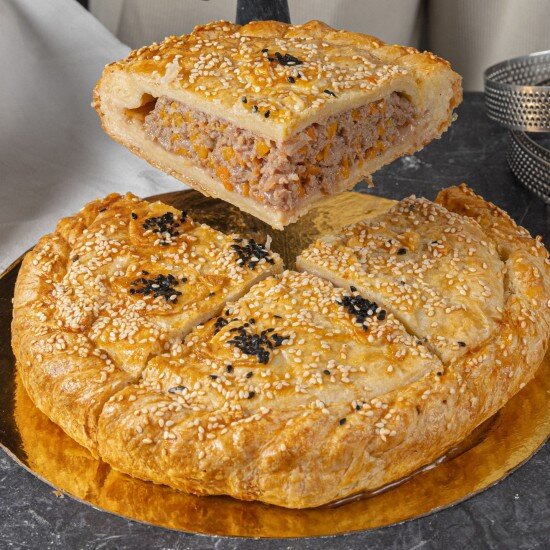 Пирог с говядиной и тыквой