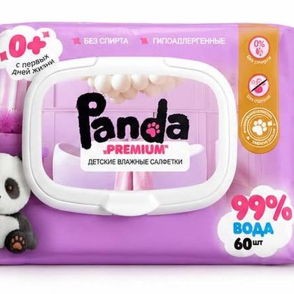 Влажные детские салфетки TM Panda Premium 60 шт