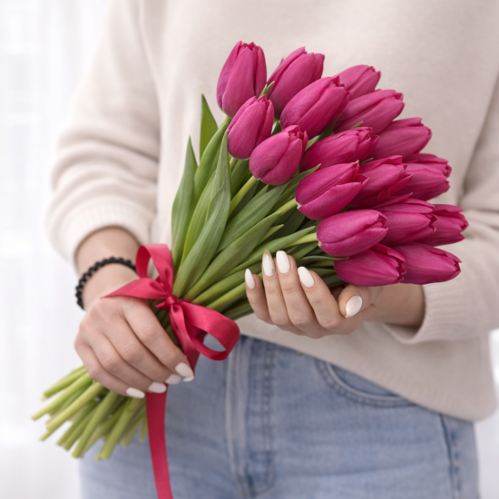 Малиновые тюльпаны 19 шт