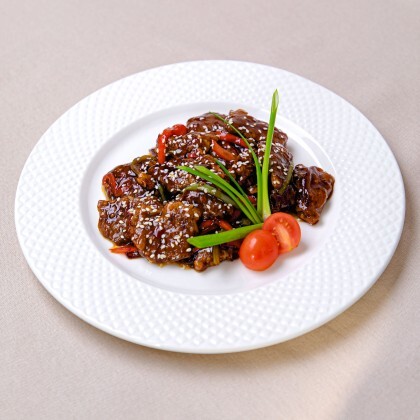 Мясо по-Монгольски с рисом