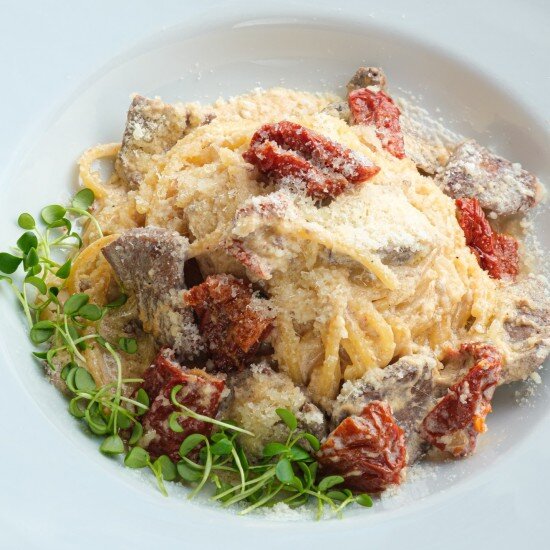 Сливочный соус с  кониной