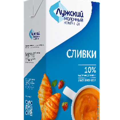 СЛИВКИ ПИТЬЕВЫЕ УЛЬТРАПАСТЕРИЗОВАННЫЕ, МАССОВАЯ ДОЛЯ ЖИРА 10% УПАКОВКА 1,0 ЛИТР, ООО "ЛМК"
