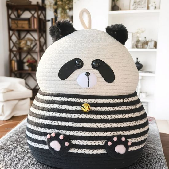 Корзина текстильная панда 25*30