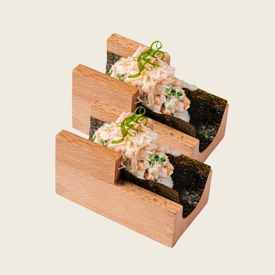 Открытый ролл с крабом и креветкой