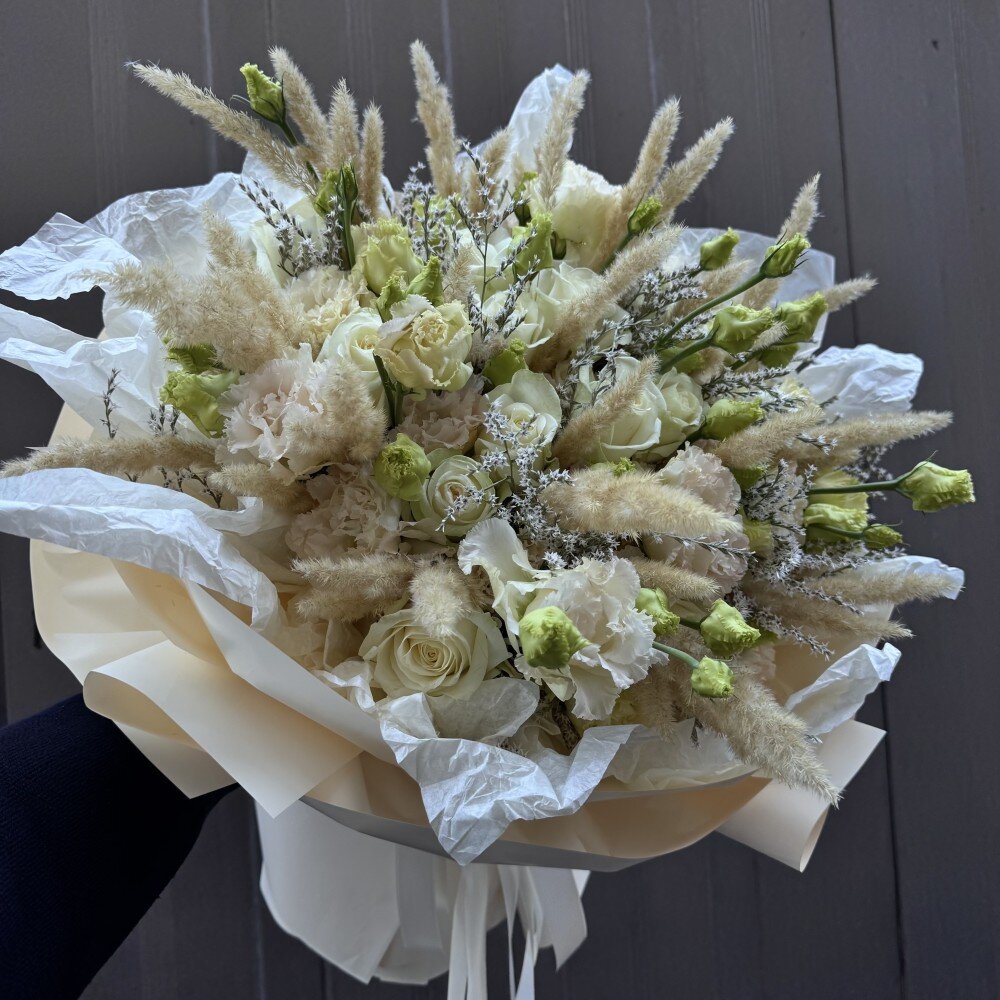 Букет «Savannah» Роза и эустома