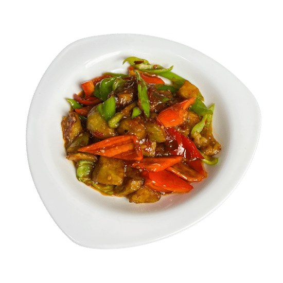 Баклажаны тушеные в красном соусе