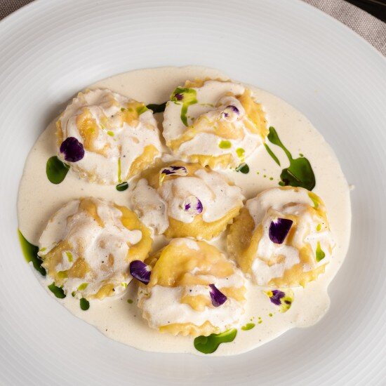 Равиоли с креветками