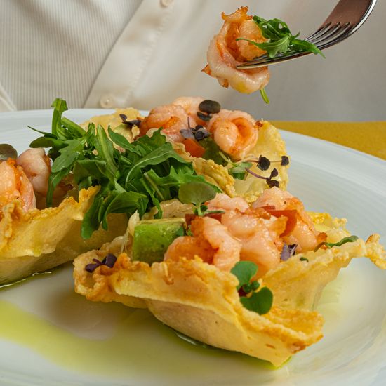 Корзиночки с креветками