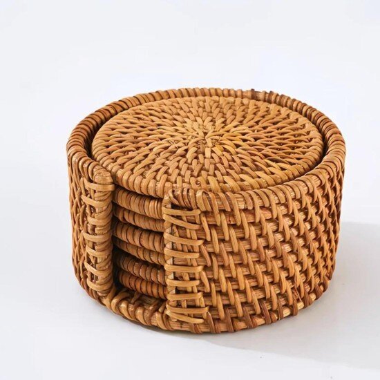 Набор плетеных подставок 8 см (6шт)