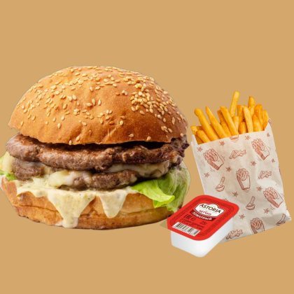 Комбо Рух говяжий
Комбо Рух бургер (сиыр еті)