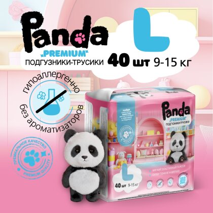 Подгузники-трусики Panda Premium L (40 шт/6 упак)