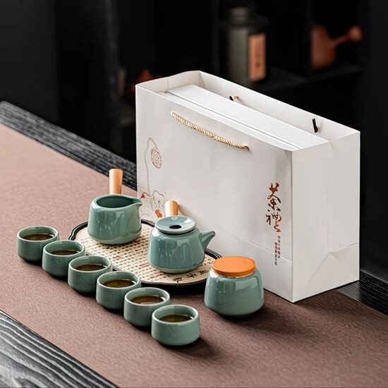 Чайный набор Ледянная трещина бирюзовый