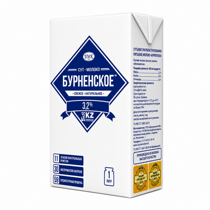 БМ Молоко Бурненское  3,2% Base 1л 1/12