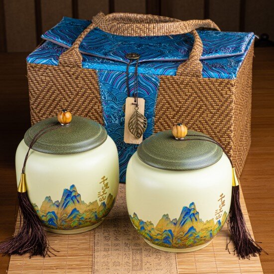 Набор керамических чайных банок 2 шт 950 мл