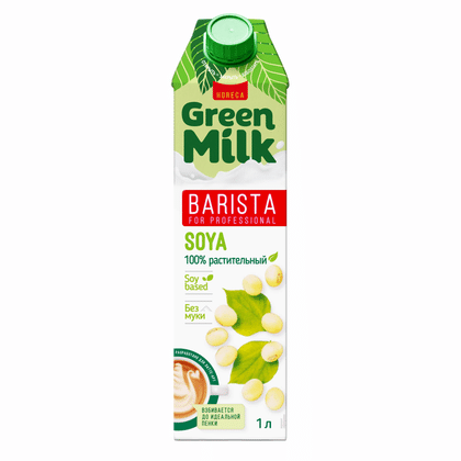 Напиток соевый, обогащенный  кальцием и витаминами "Green Milk" Professional гфр-12 Тетра Пак-(1л) 12л