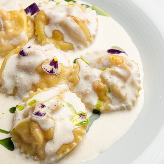 Равиоли с креветками