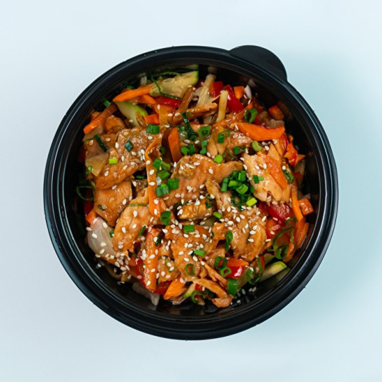 Вок с лососем (рис)