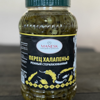 Перец Халапеньо MANESK резанный пласт 3100мл/3000гр Египет