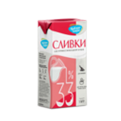 Крем сливочный ультрапастеризованный "Сливки для взбивания" с массовой долей жира 33% упаковка 1,0 Л